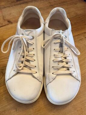 Birkenstock White Leather Lace-Up Sneakers